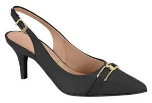 Stiletto Destalonado Vizzano Hebilla Pelica Negro