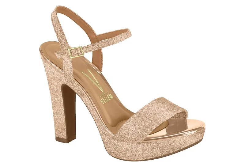 Plataforma Vizzano Tela Shine metal Oro Rosa