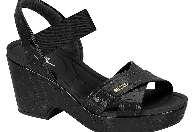 Plataforma Vizzano Modare Croco Napa Negro