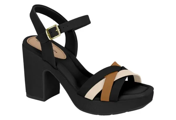 Plataforma Modare Napa cruzada Negro-camel-crema — Modare Ultraconfort