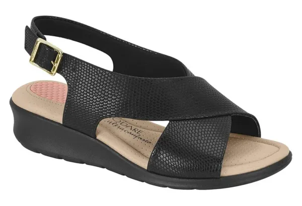 Sandalia Modare Napa Lezard X Negro — Modare Ultraconfort