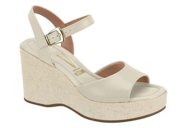 Plataforma vizzano Napa suave Tela Linho Blanco Off — Vizzano