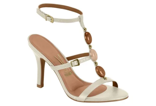 Sandalias Altas de Piedrita Vizzano Napa Calf Blanco Off — Vizzano