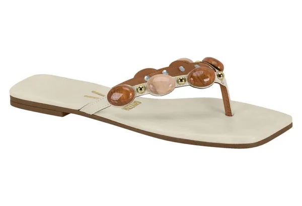 Sandalia Flat Piedritas Vizzano Napa Calf Blanco Off — Vizzano