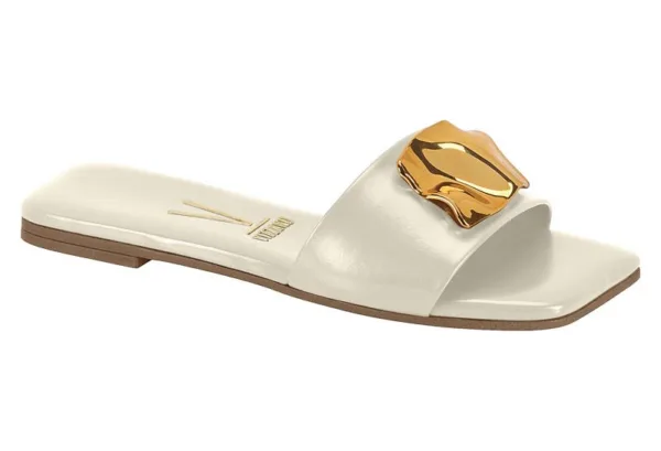 Sandalia Flats Hebilla Napa Garda Blanco Off — Vizzano