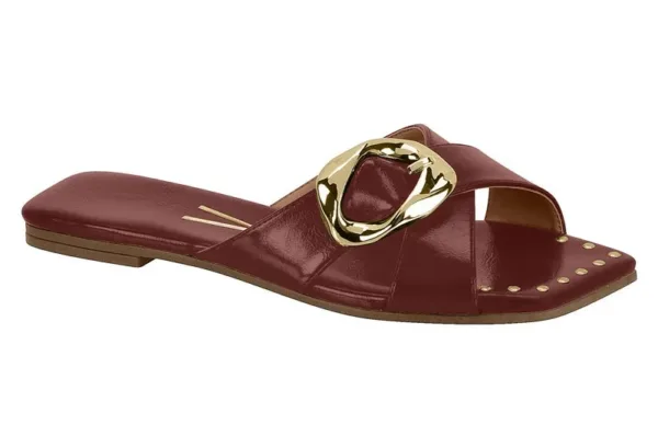 Sandalias Flats Vizzano Napa Imperial Hebilla Dark Carmin — Vizzano