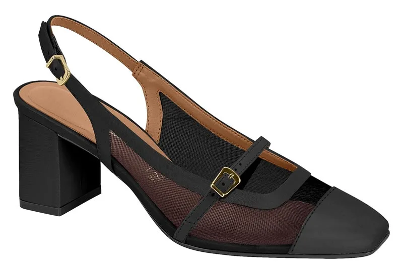 Sandalia Vizzano Tela Dame Charol Premium Negro — Vizzano