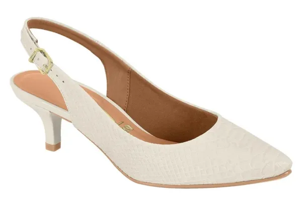 Stiletto Destalonado Vizzano Snake Milano Blanco Off — Vizzano