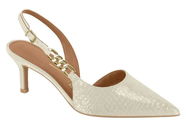 Stiletto Destalonado Vizzano Charol Croco London Blanco Off — Vizzano