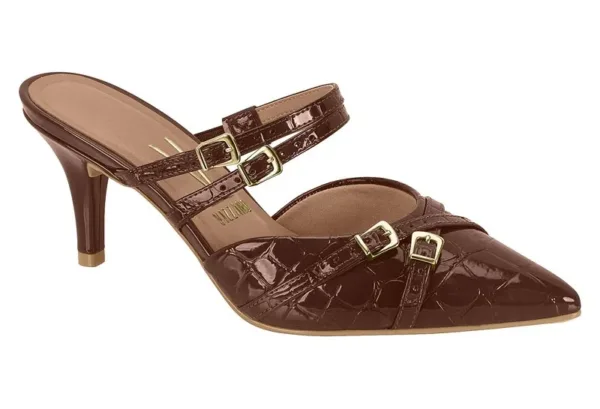 Stiletto Destalonado Vizzano Charol Croco Zurique Canela — Vizzano