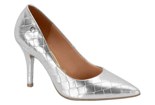 Stiletto Vizzano Metalizado Tresse Glam Plata — Vizzano