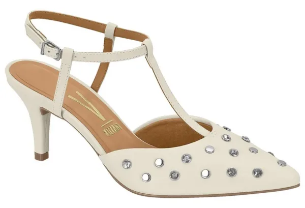 Stiletto Vizzano napa suave blanco off/plata — Vizzano