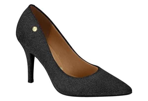 Stiletto Vizzano tela shine negro — Vizzano