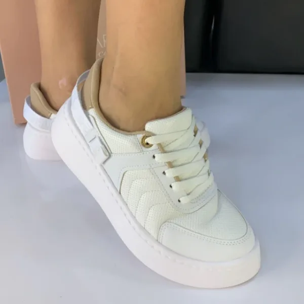 Modare Deportivo Napa Micro Perforado Blanco / Beige
